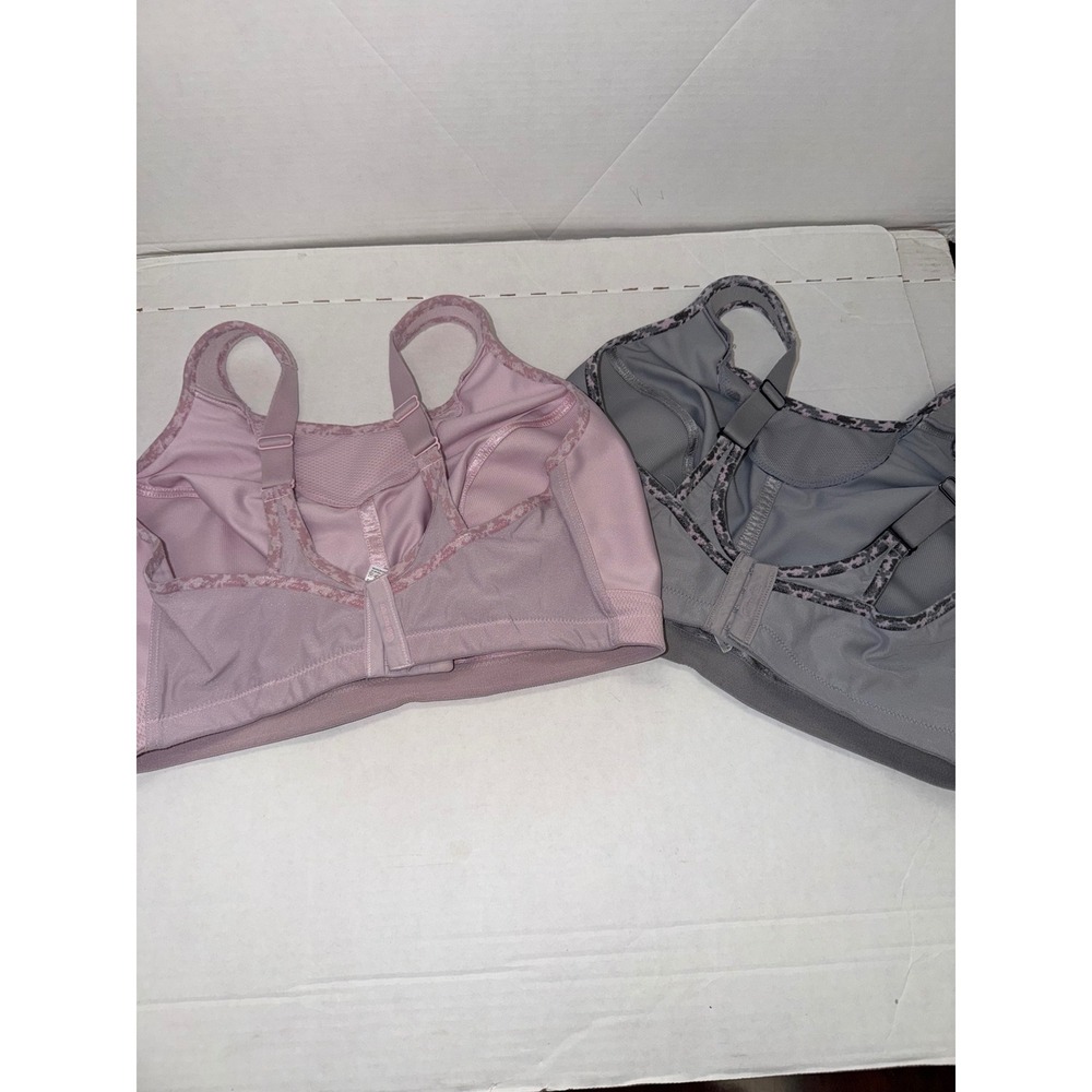 Glamorise Sport MagicLift High Impact Sports Bra 2 Pack Pink Grey 1066 40G - Picture 4 of 8